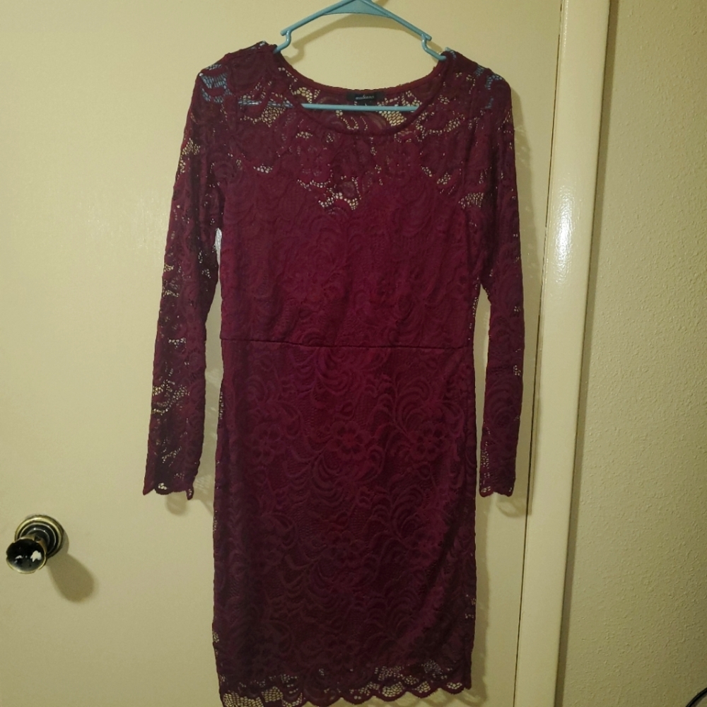 Large burgundy dress